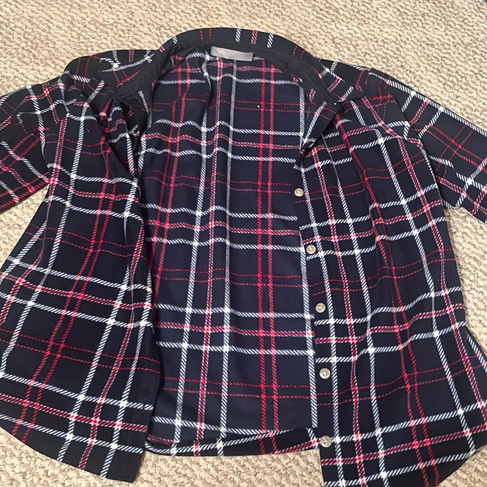 Blue plaid fleece shirt/jacket